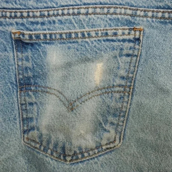 Vintage Levis 505 Orange Tab Light Wash Regular Fit Straight Leg Jean Size 40x30 - Picture 4 of 13